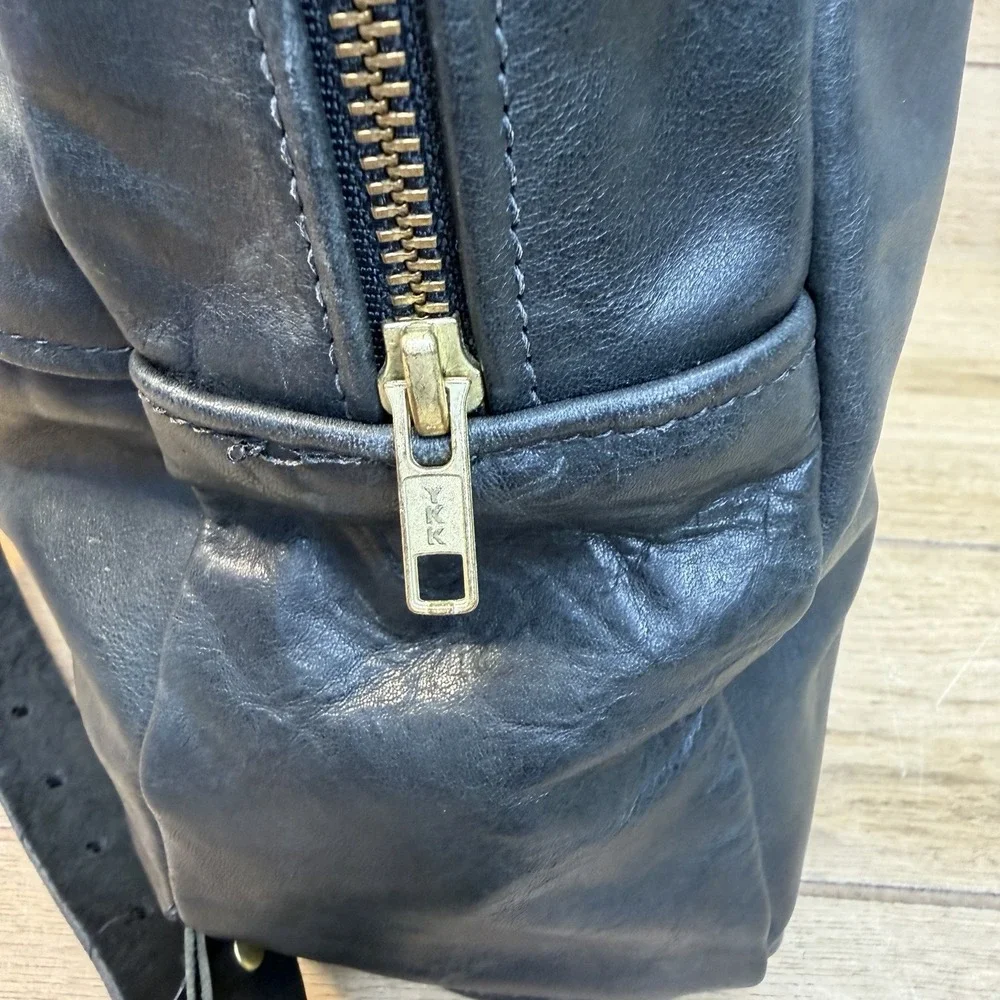 Rare Howl + Hide Backpack Full Grain Black Leather Work Travel Indianapolis USA